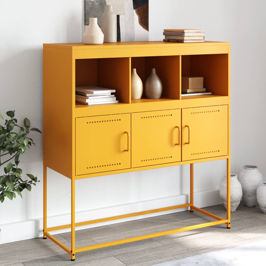 vidaXL Dressoir 100,5x39x107 cm staal zwart