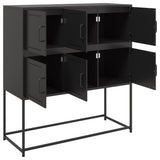 vidaXL Dressoir 100,5x39x107 cm staal zwart