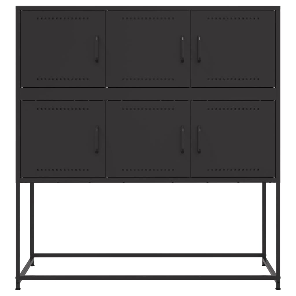 vidaXL Dressoir 100,5x39x107 cm staal zwart