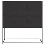 vidaXL Dressoir 100,5x39x107 cm staal zwart