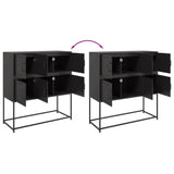 vidaXL Dressoir 100,5x39x107 cm staal zwart