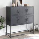 vidaXL Dressoir 100,5x39x107 cm staal zwart
