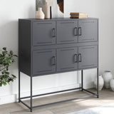vidaXL Dressoir 100,5x39x107 cm staal zwart