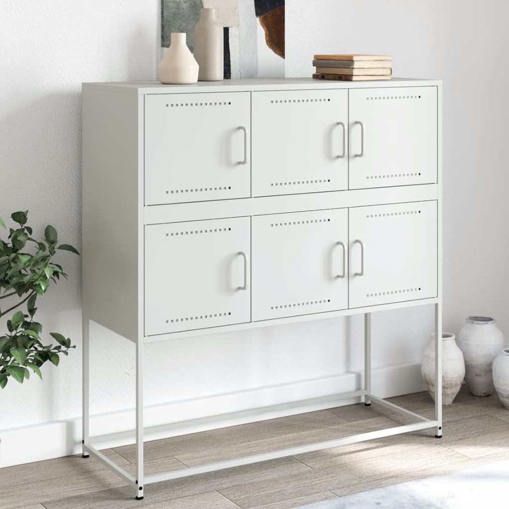 vidaXL Dressoir 100,5x39x107 cm staal zwart