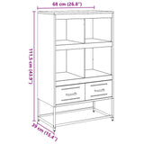 vidaXL Hoge kast 68x39x111,5 cm staal zwart