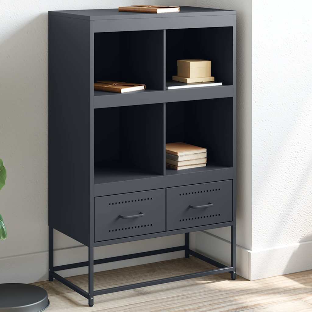 vidaXL Hoge kast 68x39x111,5 cm staal zwart