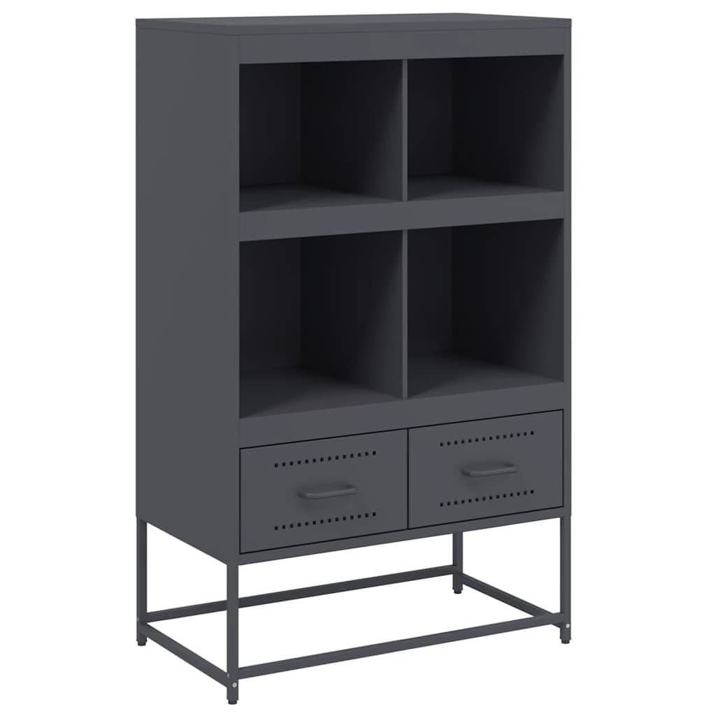 vidaXL Hoge kast 68x39x111,5 cm staal zwart