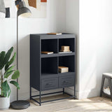 vidaXL Hoge kast 68x39x111,5 cm staal zwart