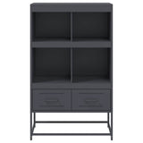 vidaXL Hoge kast 68x39x111,5 cm staal zwart