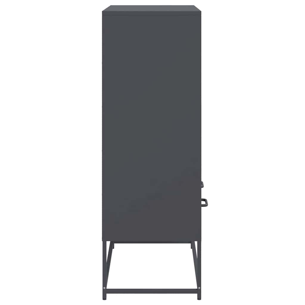 vidaXL Hoge kast 68x39x111,5 cm staal zwart