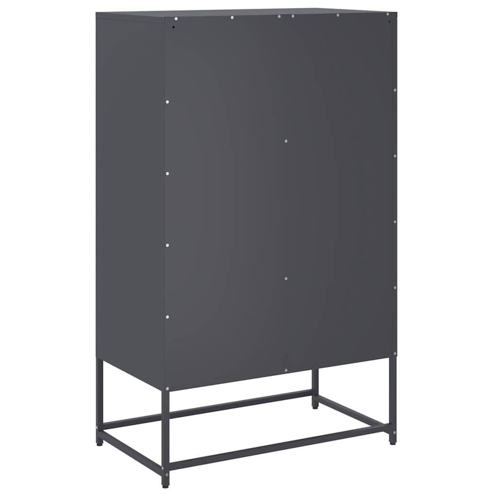 vidaXL Hoge kast 68x39x111,5 cm staal zwart