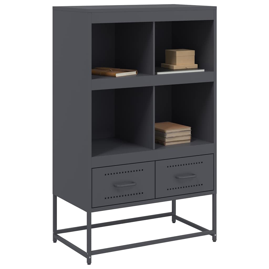 vidaXL Hoge kast 68x39x111,5 cm staal zwart