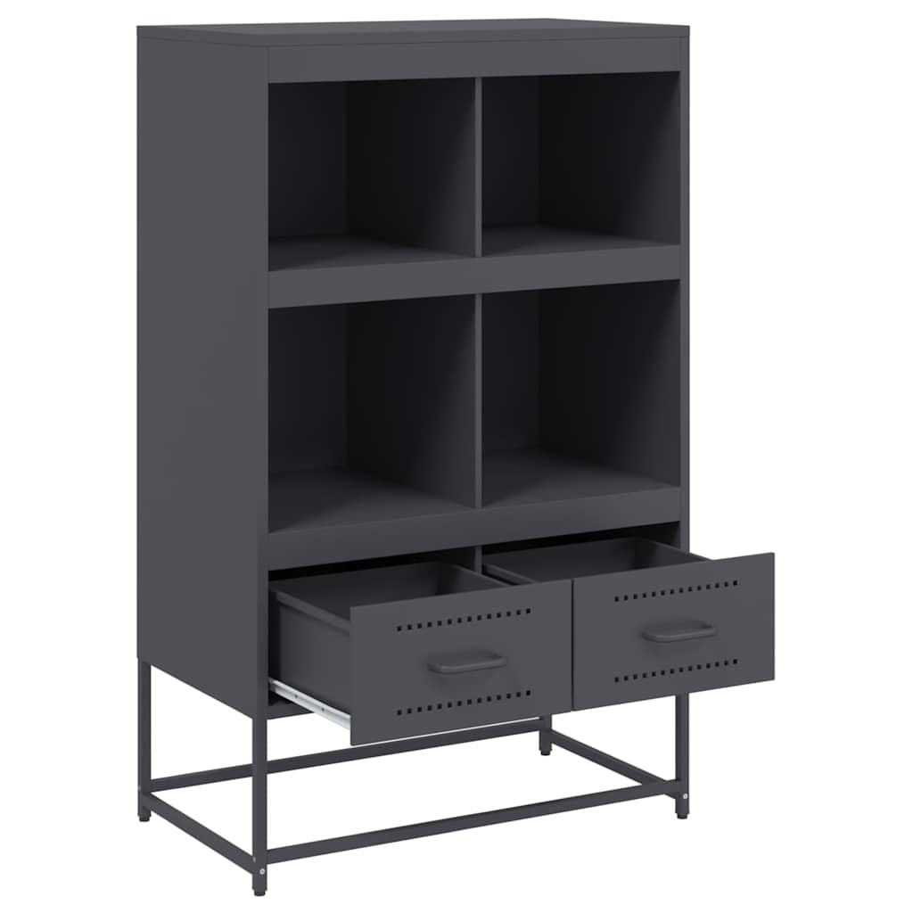 vidaXL Hoge kast 68x39x111,5 cm staal zwart