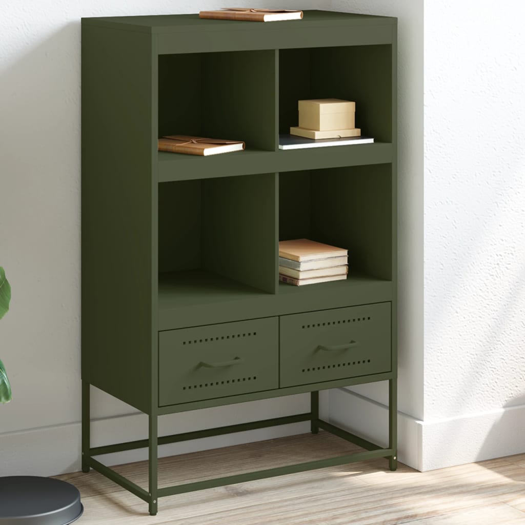 vidaXL Hoge kast 68x39x111,5 cm staal zwart