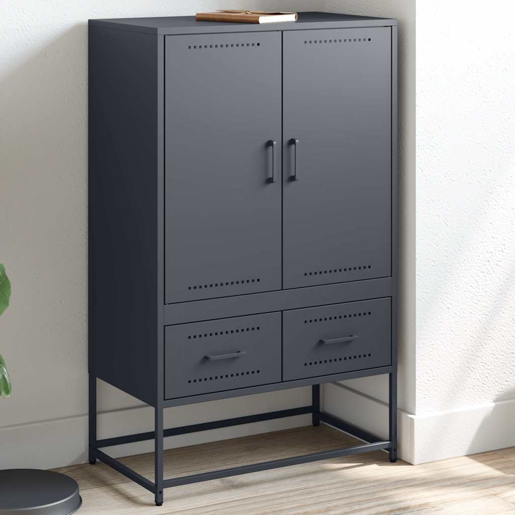 vidaXL Highboard 68x39x111.5 cm steel black
