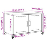 vidaXL Tv-meubel 68x39x43,5 cm staal zwart