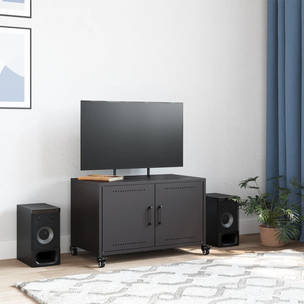 vidaXL Tv-meubel 68x39x43,5 cm staal zwart