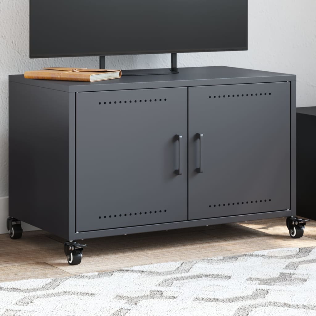 vidaXL Tv-meubel 68x39x43,5 cm staal zwart