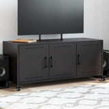 vidaXL Tv-meubel 100,5x39x43,5 cm staal zwart