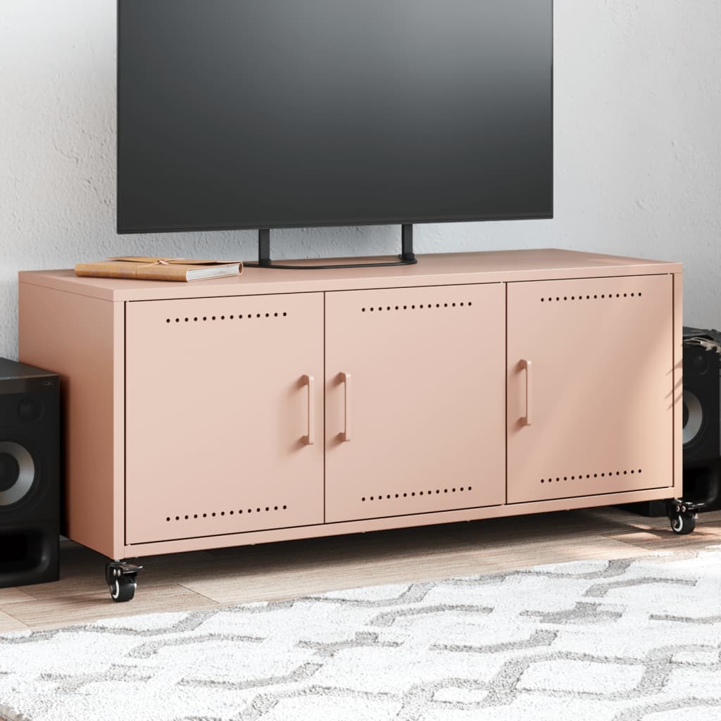 vidaXL Tv-meubel 100,5x39x43,5 cm staal zwart