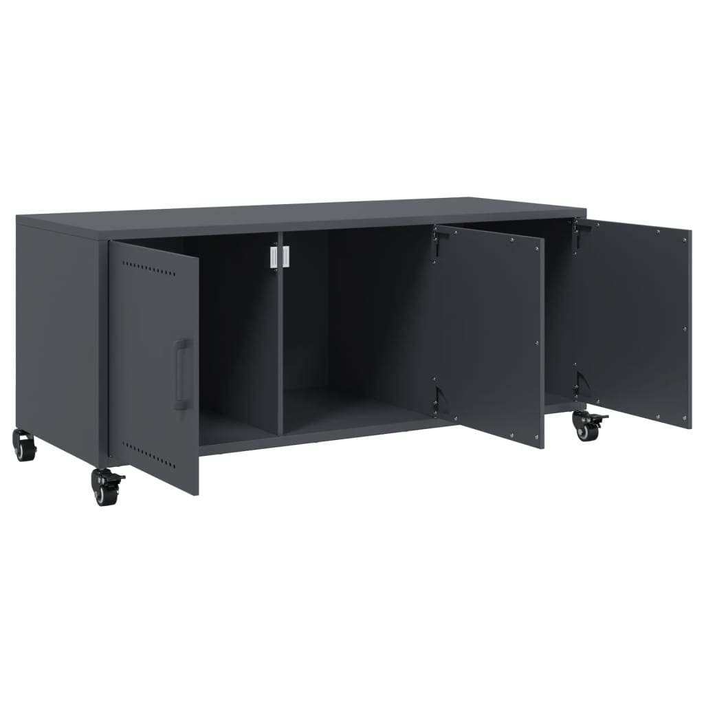 vidaXL Tv-meubel 100,5x39x43,5 cm staal zwart