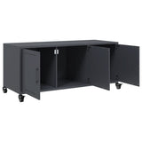 vidaXL Tv-meubel 100,5x39x43,5 cm staal zwart