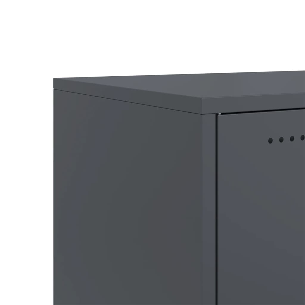 vidaXL Tv-meubel 100,5x39x43,5 cm staal zwart