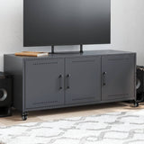 vidaXL Tv-meubel 100,5x39x43,5 cm staal zwart