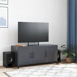 vidaXL Tv-meubel 100,5x39x43,5 cm staal zwart