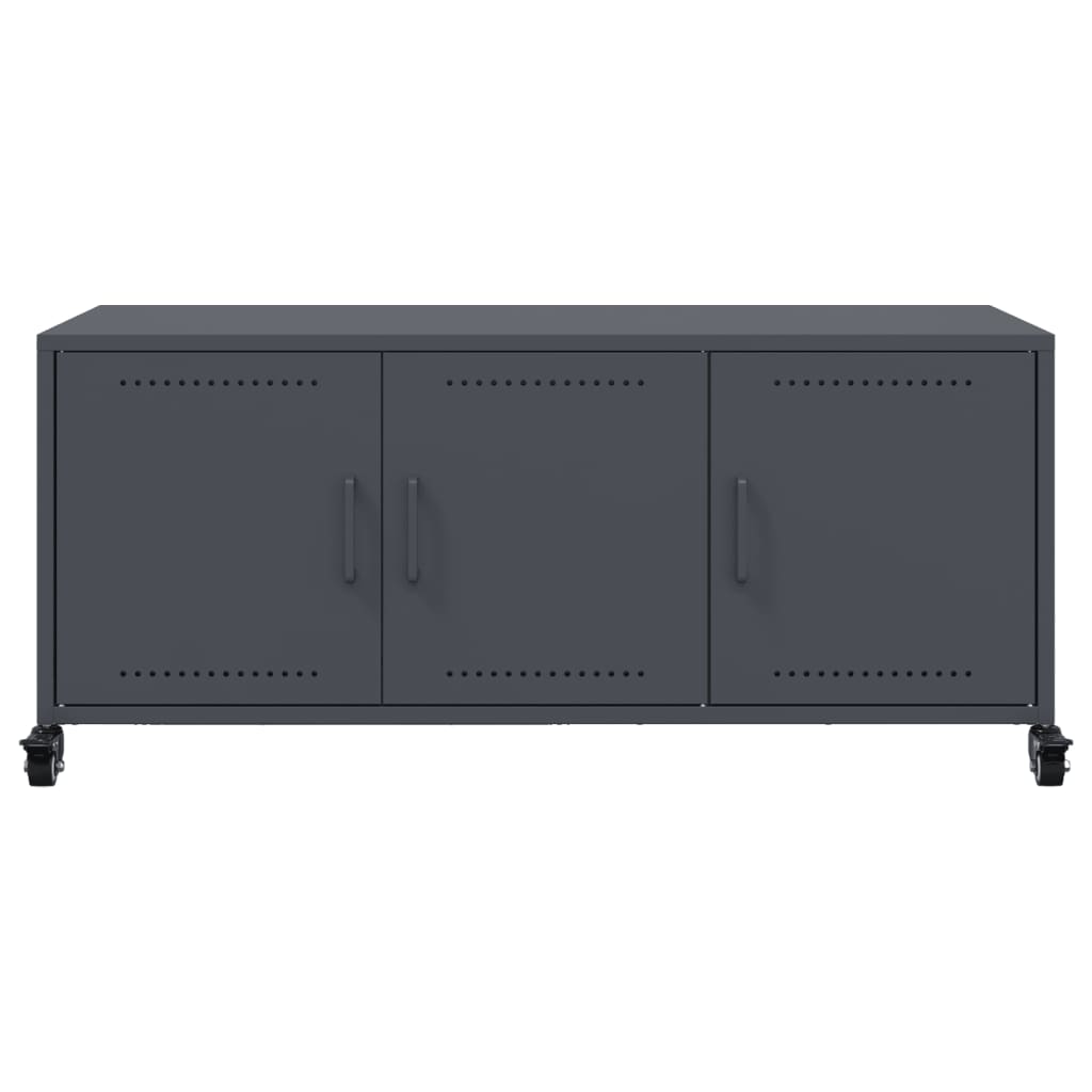 vidaXL Tv-meubel 100,5x39x43,5 cm staal zwart