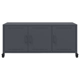 vidaXL Tv-meubel 100,5x39x43,5 cm staal zwart