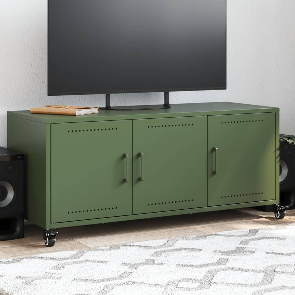 vidaXL Tv-meubel 100,5x39x43,5 cm staal zwart