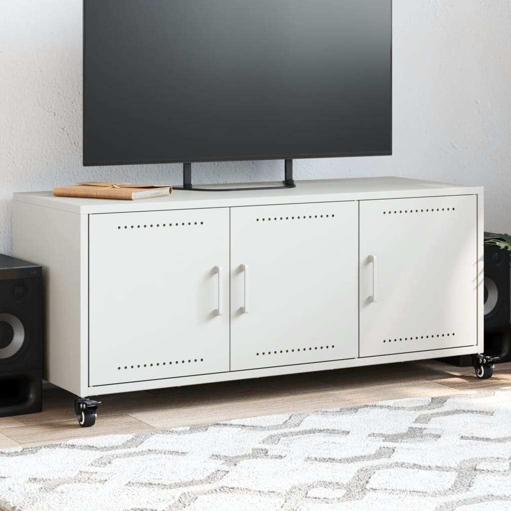 vidaXL Tv-meubel 100,5x39x43,5 cm staal zwart