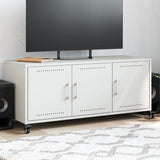 vidaXL Tv-meubel 100,5x39x43,5 cm staal zwart