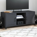 vidaXL Tv-meubel 100,5x39x43,5 cm staal zwart