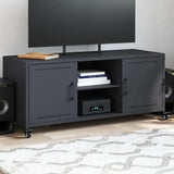 vidaXL Tv-meubel 100,5x39x43,5 cm staal zwart
