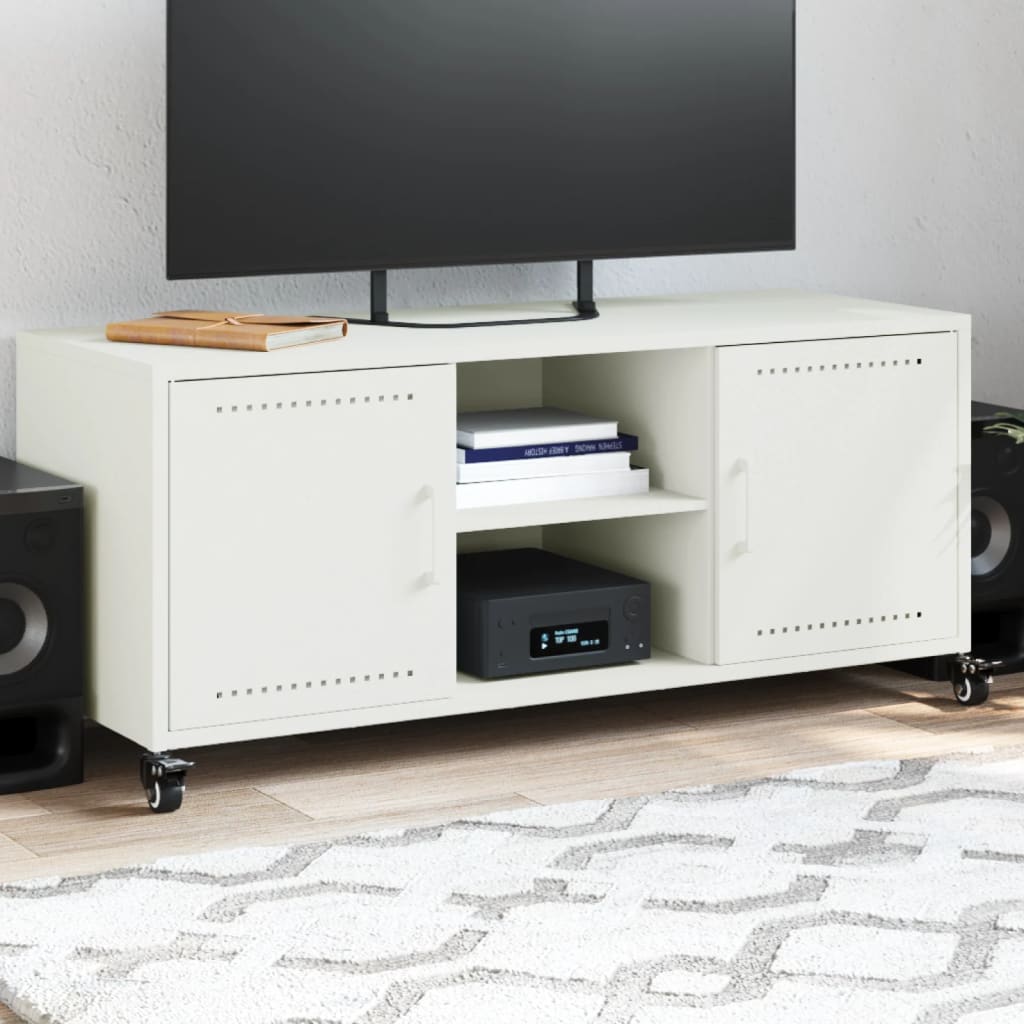 vidaXL Tv-meubel 100,5x39x43,5 cm staal zwart