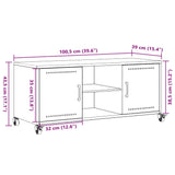 vidaXL Tv-meubel 100,5x39x43,5 cm staal zwart