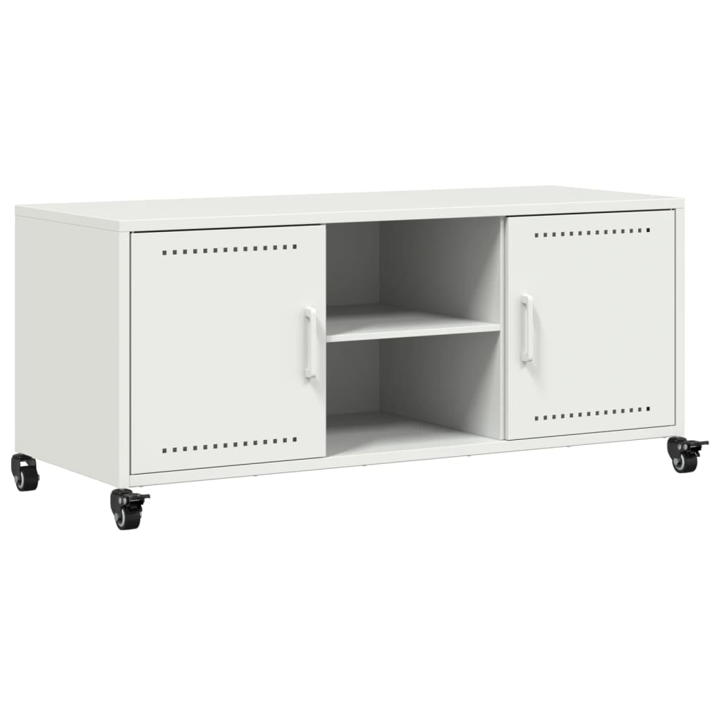 vidaXL Tv-meubel 100,5x39x43,5 cm staal zwart