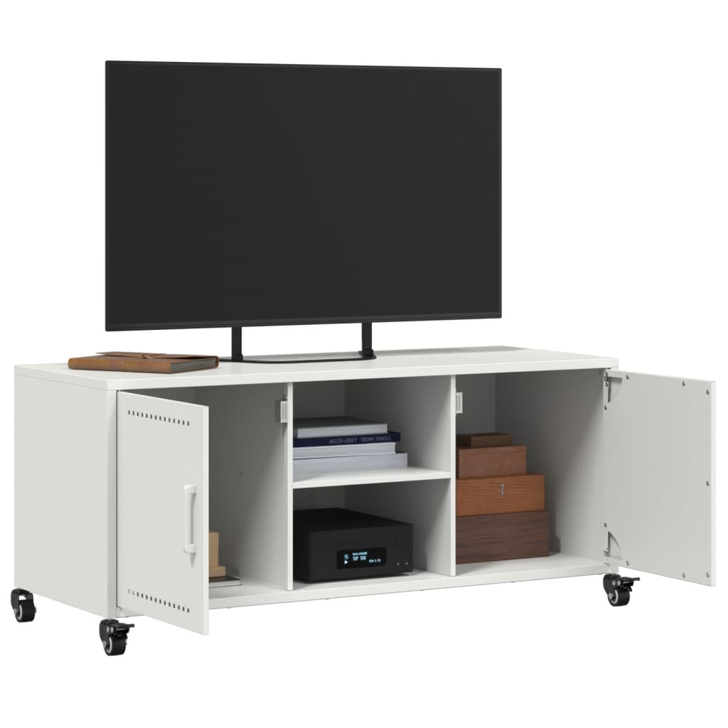 vidaXL Tv-meubel 100,5x39x43,5 cm staal zwart