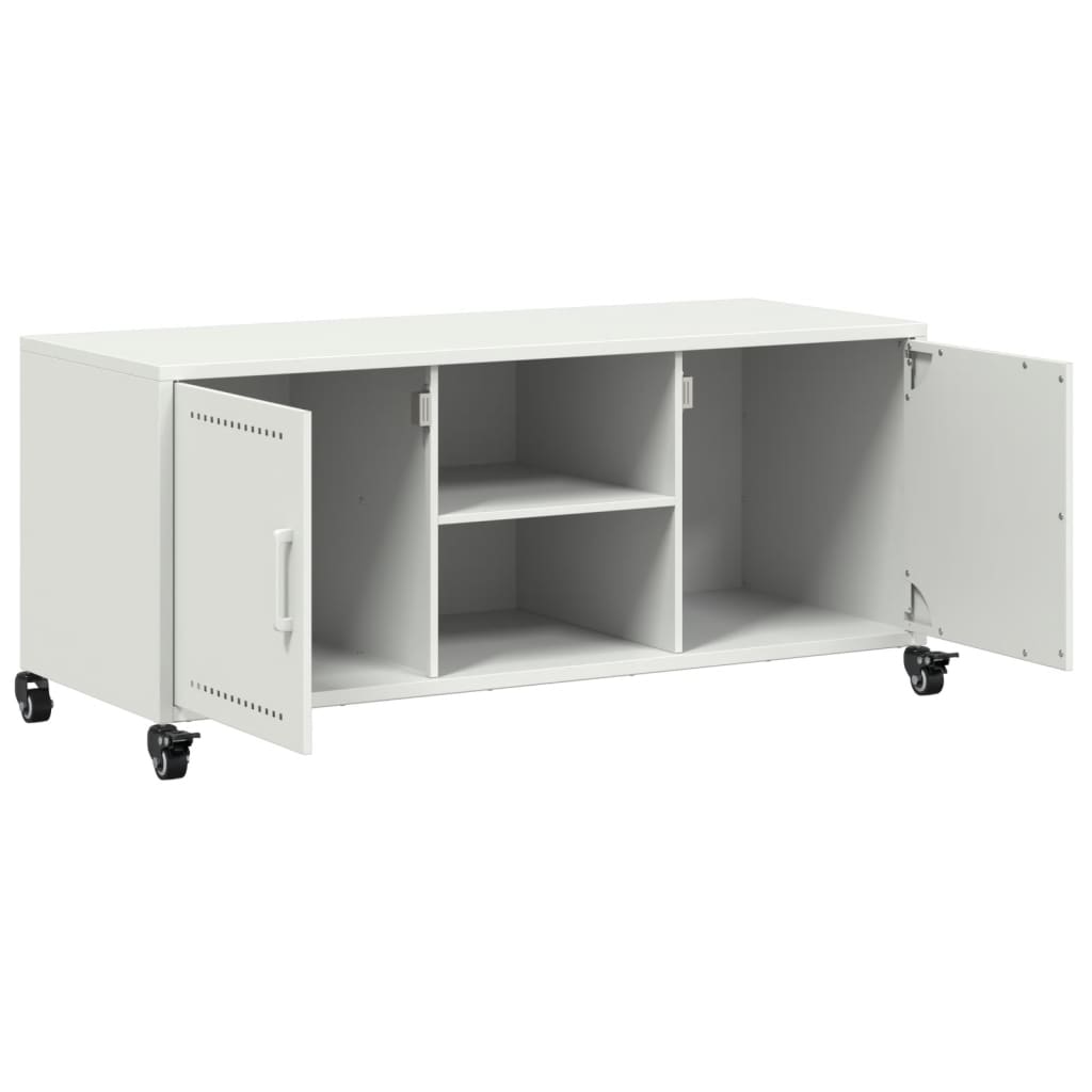 vidaXL Tv-meubel 100,5x39x43,5 cm staal zwart