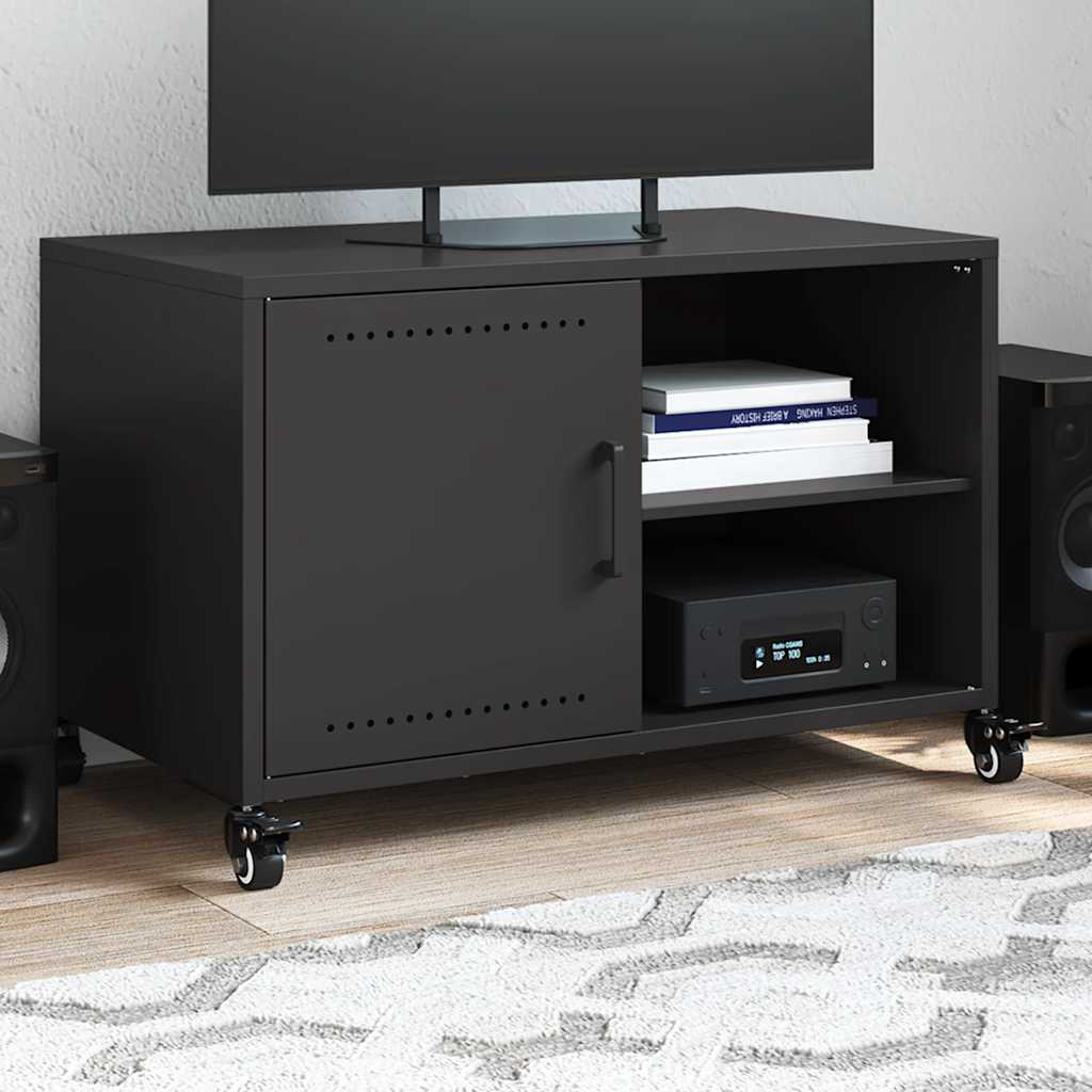 vidaXL TV Stand 68x39x43.5 cm Steel Black