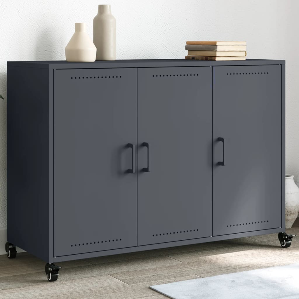 vidaXL Dressoir 100,5x39x72 cm staal zwart