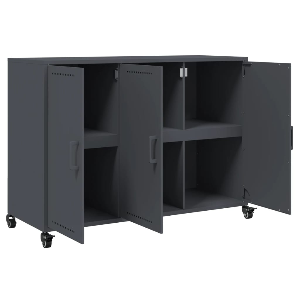 vidaXL Dressoir 100,5x39x72 cm staal zwart