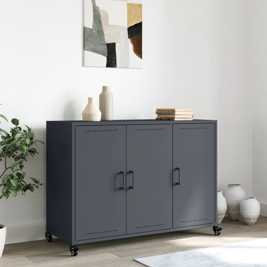 vidaXL Dressoir 100,5x39x72 cm staal zwart