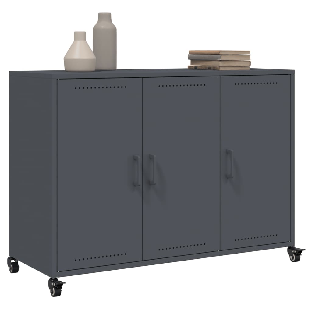 vidaXL Dressoir 100,5x39x72 cm staal zwart