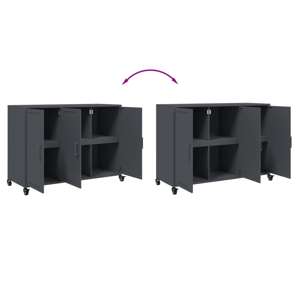 vidaXL Dressoir 100,5x39x72 cm staal zwart