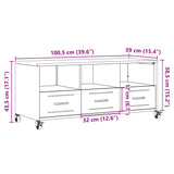 vidaXL TV Cabinet 100.5x39x43.5 cm Steel Black