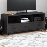 vidaXL TV Cabinet 100.5x39x43.5 cm Steel Black