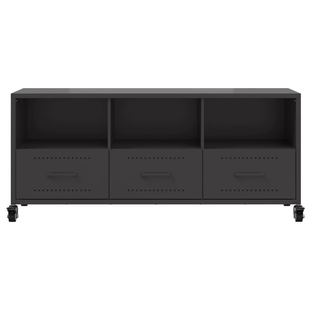 vidaXL TV Cabinet 100.5x39x43.5 cm Steel Black